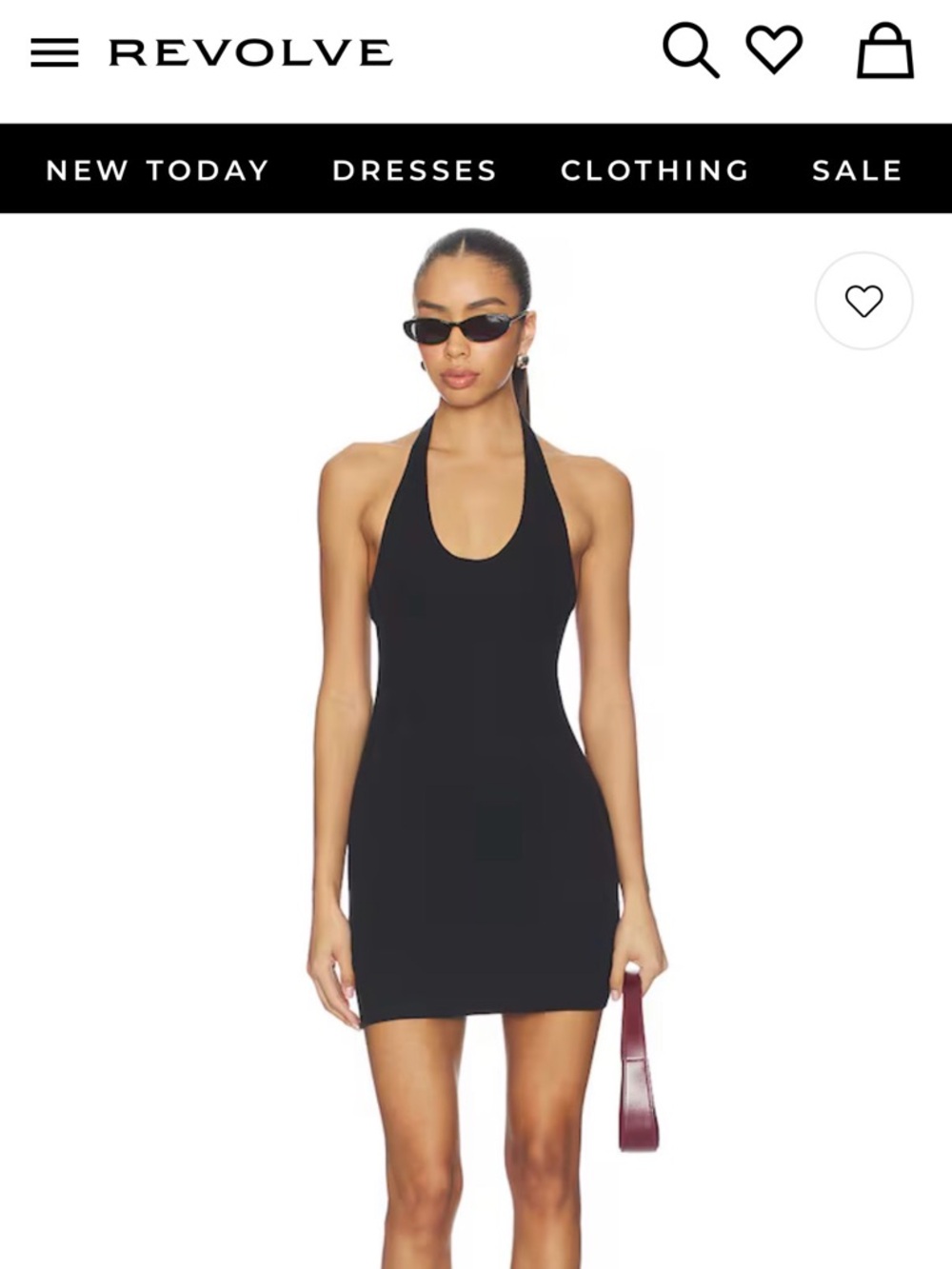 REVOLVE Black Halter Neck Mini Dress